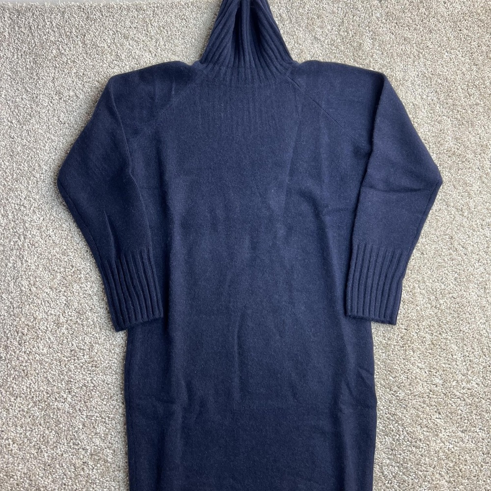 Naadam Dress Womens XXS Blue Luxe Cashmere Turtleneck Long Sleeve Sweater Midi